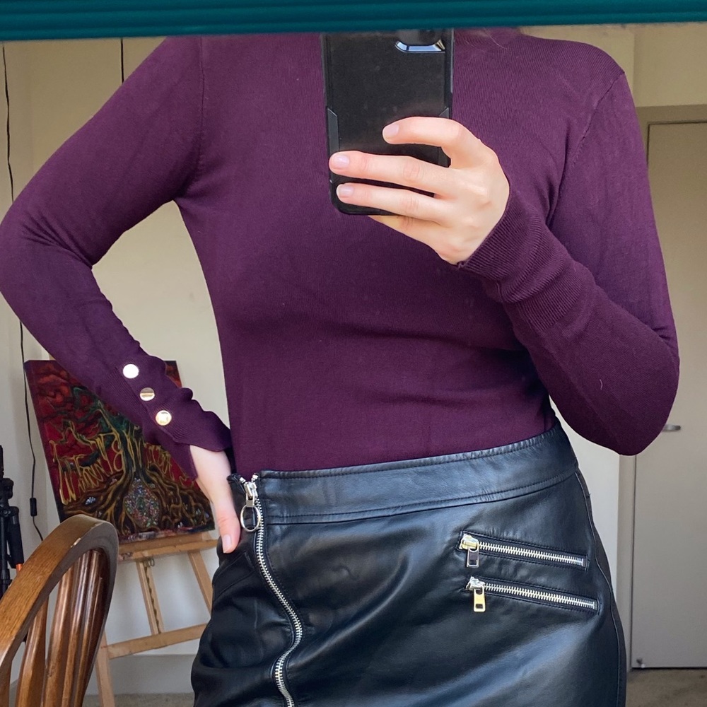 ZARA Knit Burgundy Turtleneck